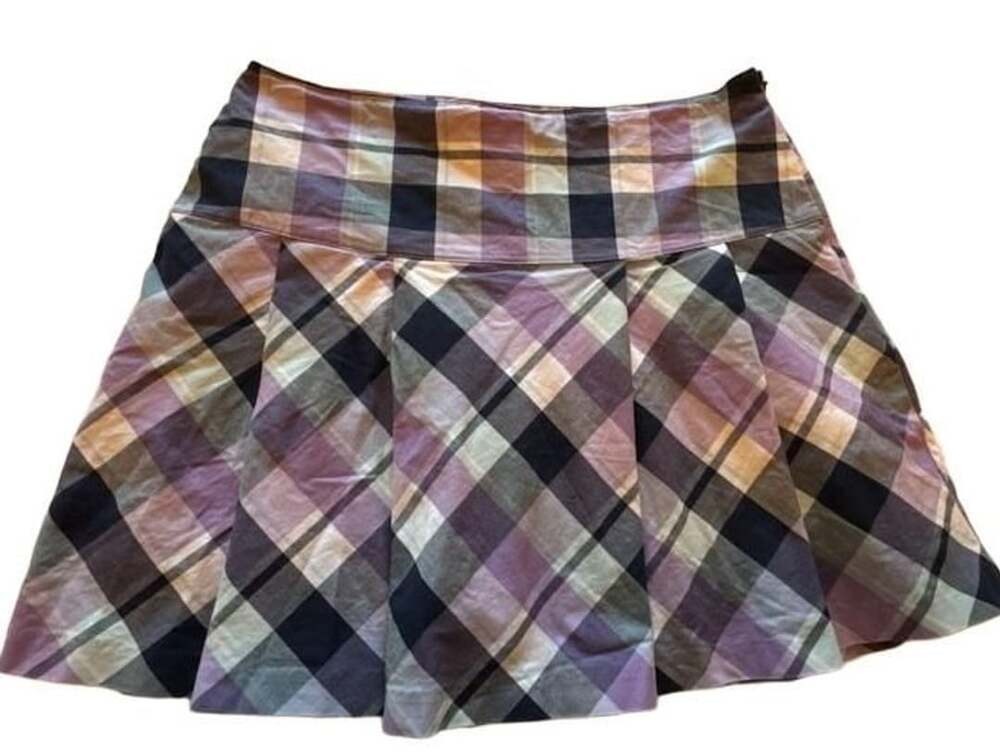 Lady Hagen Skirt Size 6 Purple Plaid Pleated Skort Golf Active